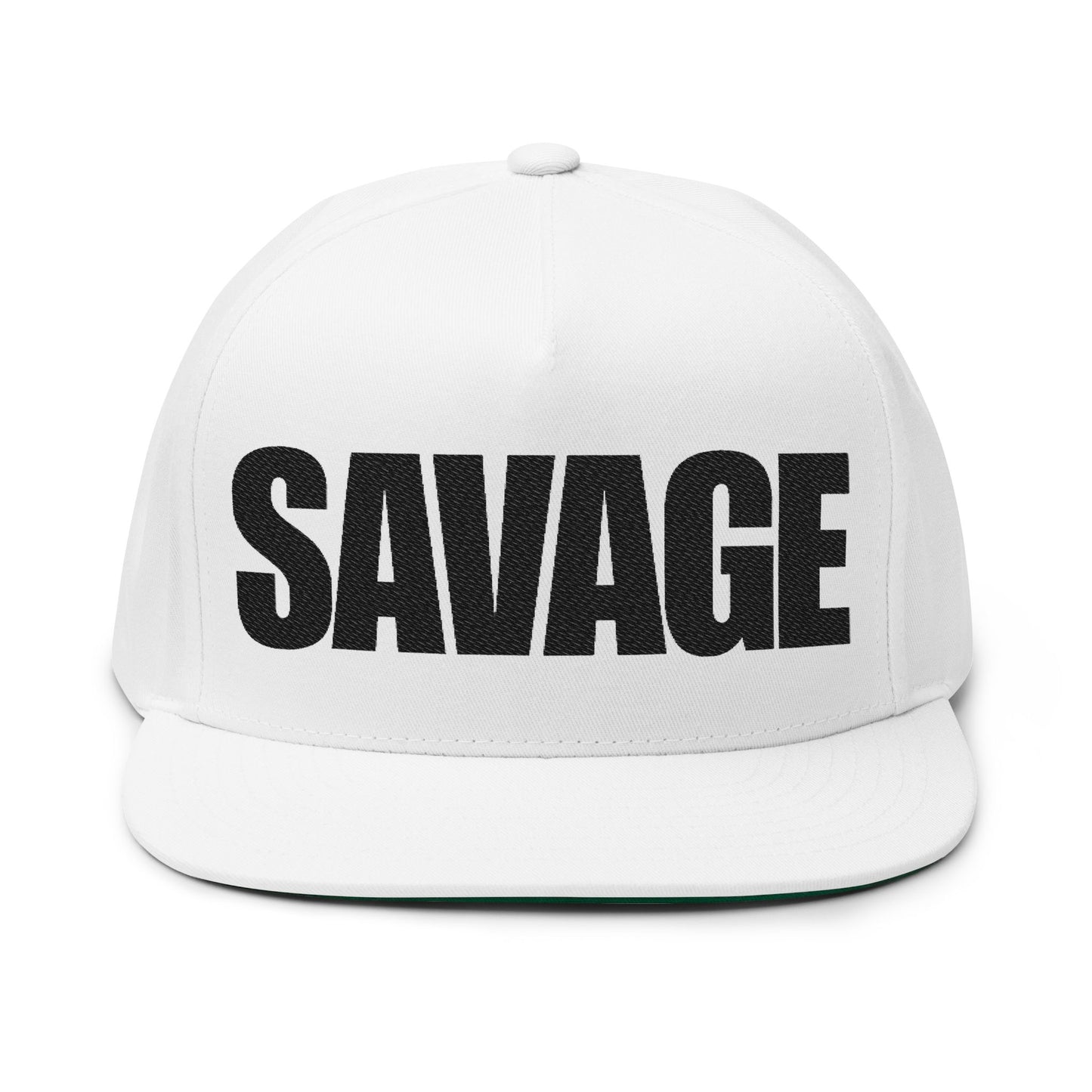 Savage Embroidered Flat Bill Cap — Bold Streetwear Snapback