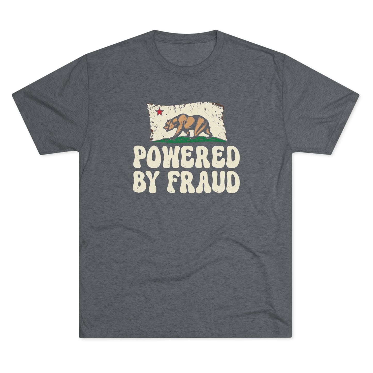"Powered By Fraud" California Bear Vintage Graphic Tee