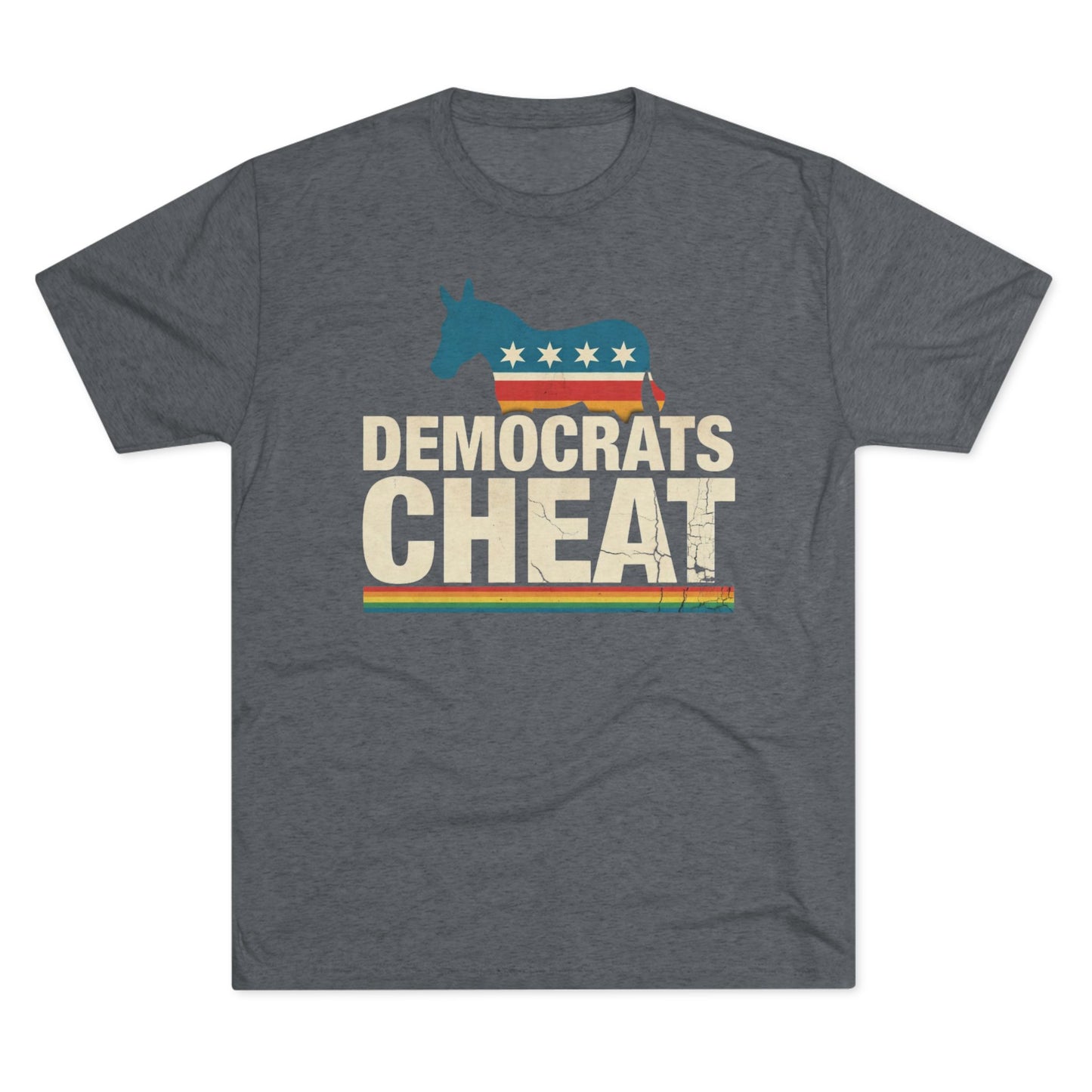 "Democrats Cheat" Distressed Flag Donkey Tee