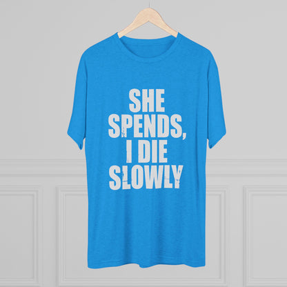 She Spends I Die Slowly T‑Shirt — Subtle Goth Graphic Tee