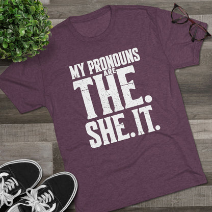 The She It Pronouns Crew Tee
