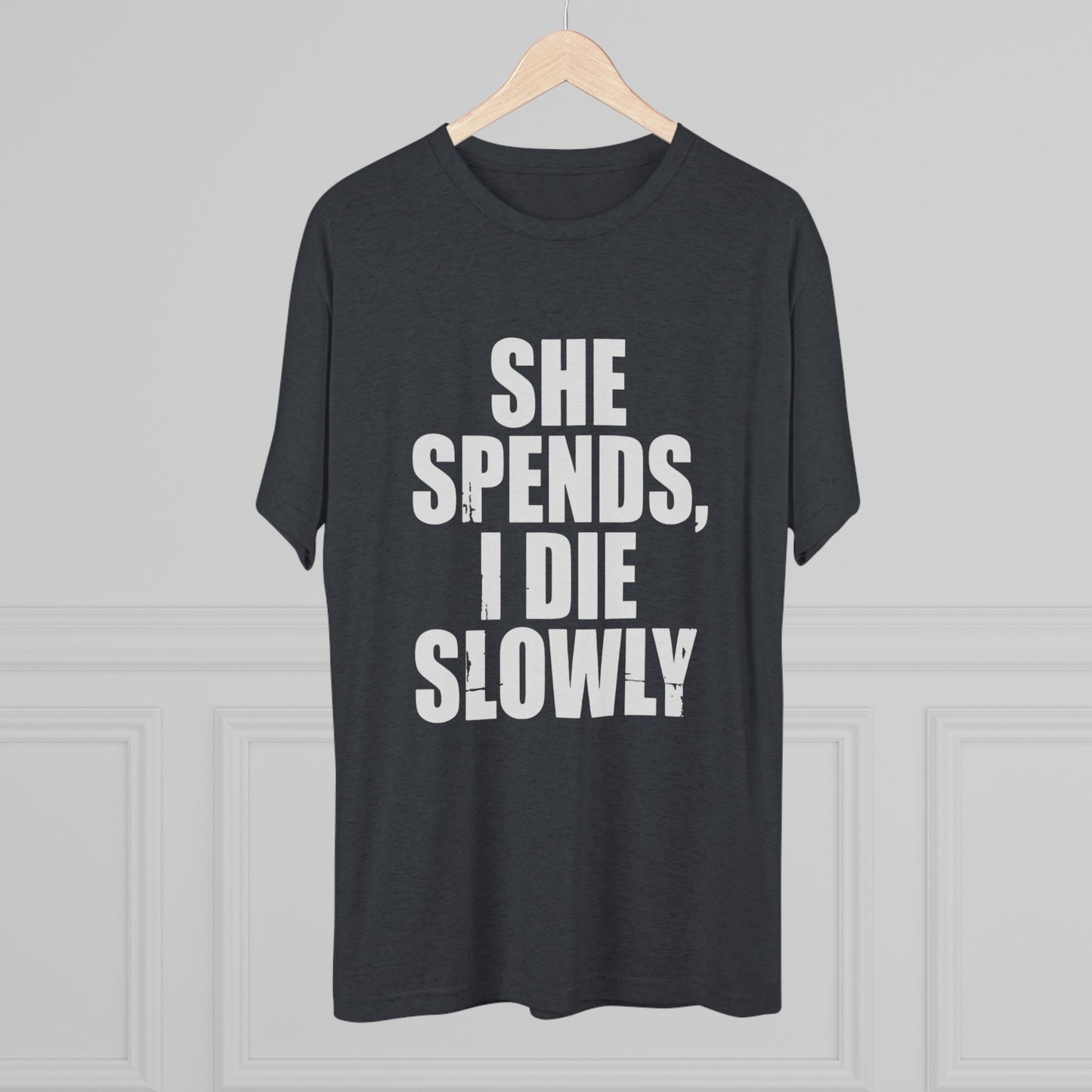 She Spends I Die Slowly T‑Shirt — Subtle Goth Graphic Tee