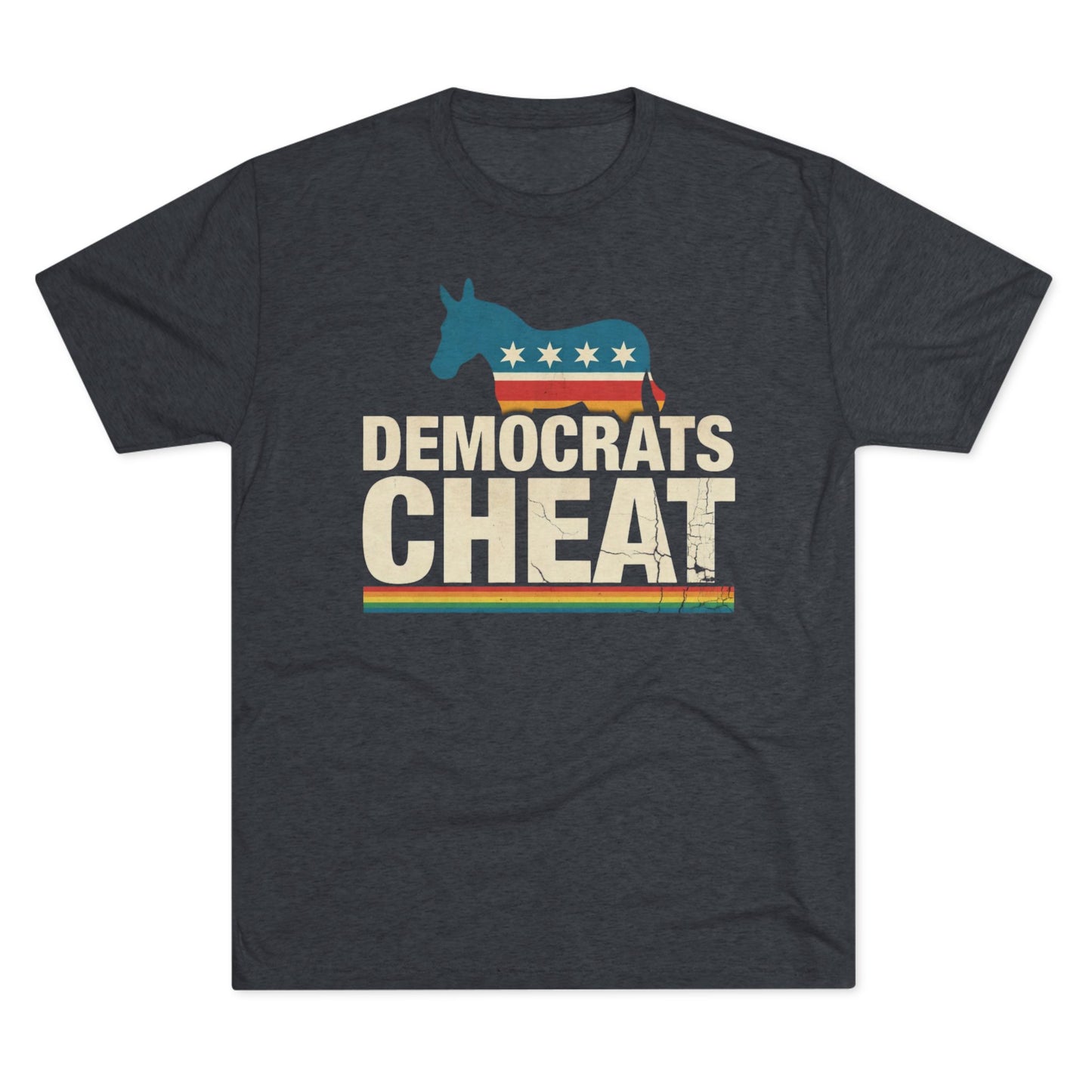 "Democrats Cheat" Distressed Flag Donkey Tee
