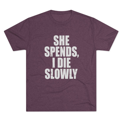 She Spends I Die Slowly T‑Shirt — Subtle Goth Graphic Tee