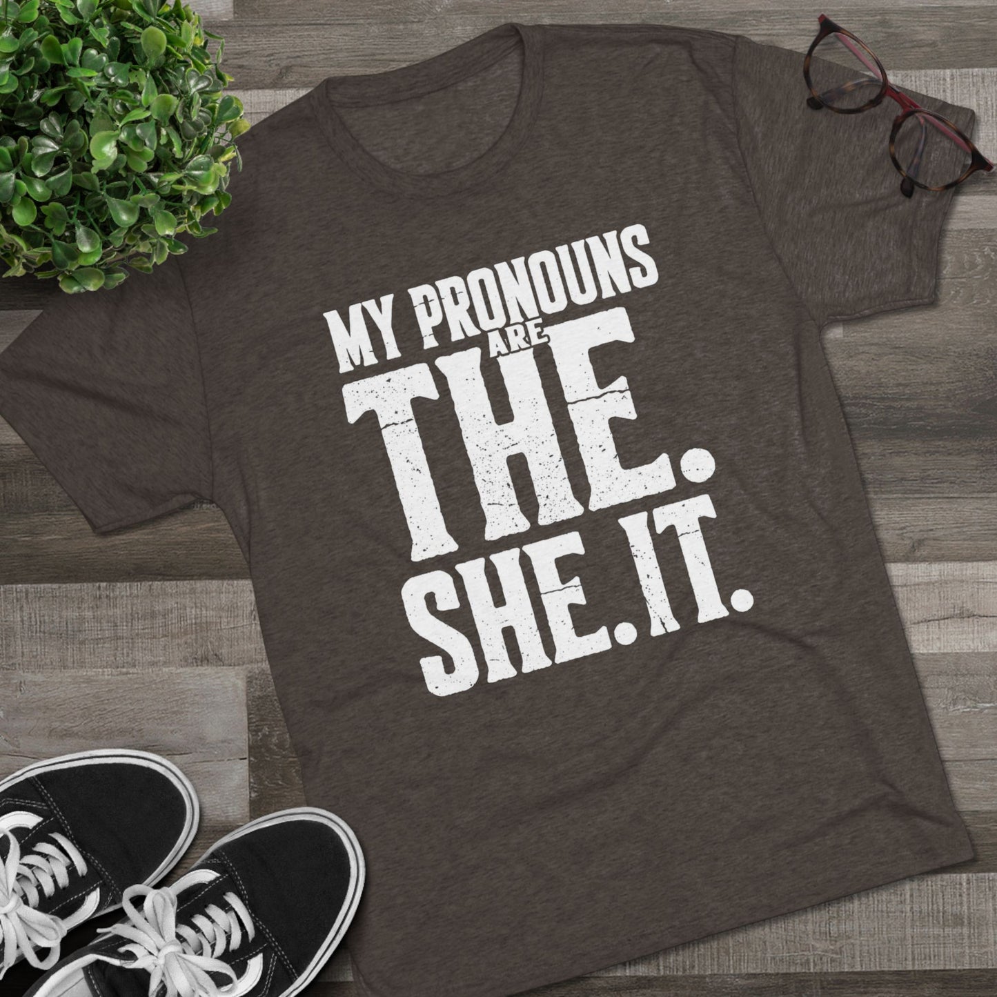 The She It Pronouns Crew Tee