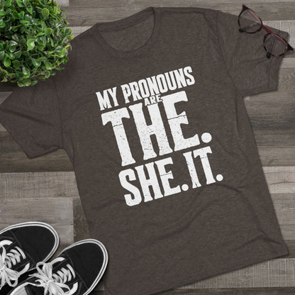 The She It Pronouns Crew Tee