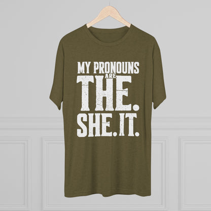 The She It Pronouns Crew Tee
