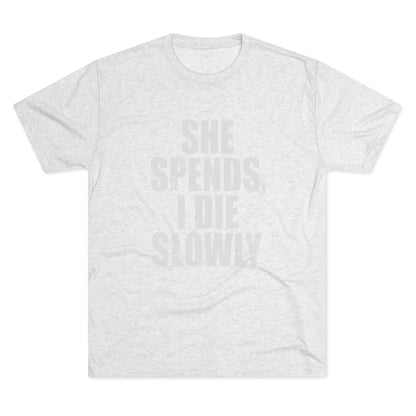 She Spends I Die Slowly T‑Shirt — Subtle Goth Graphic Tee