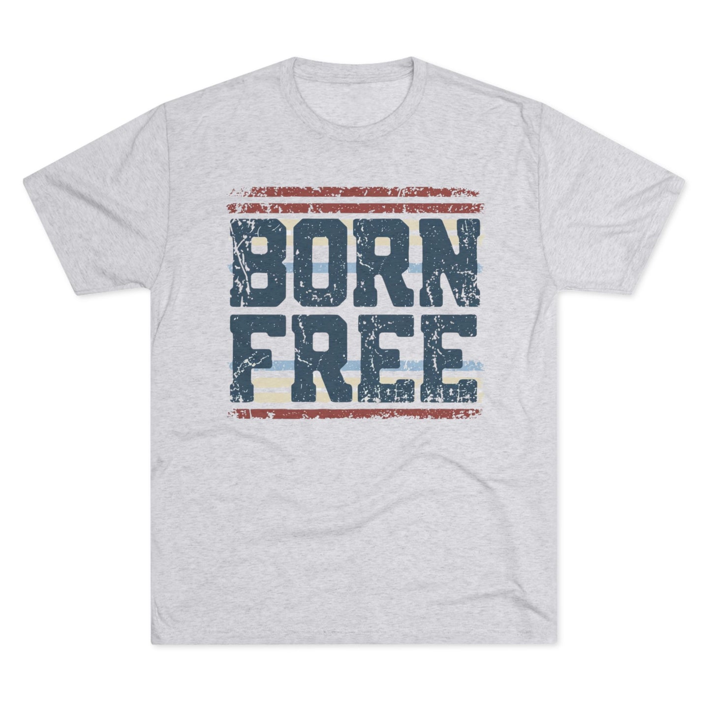 Born Free Vintage Tee — Patriotic Distressed Graphic Shirt