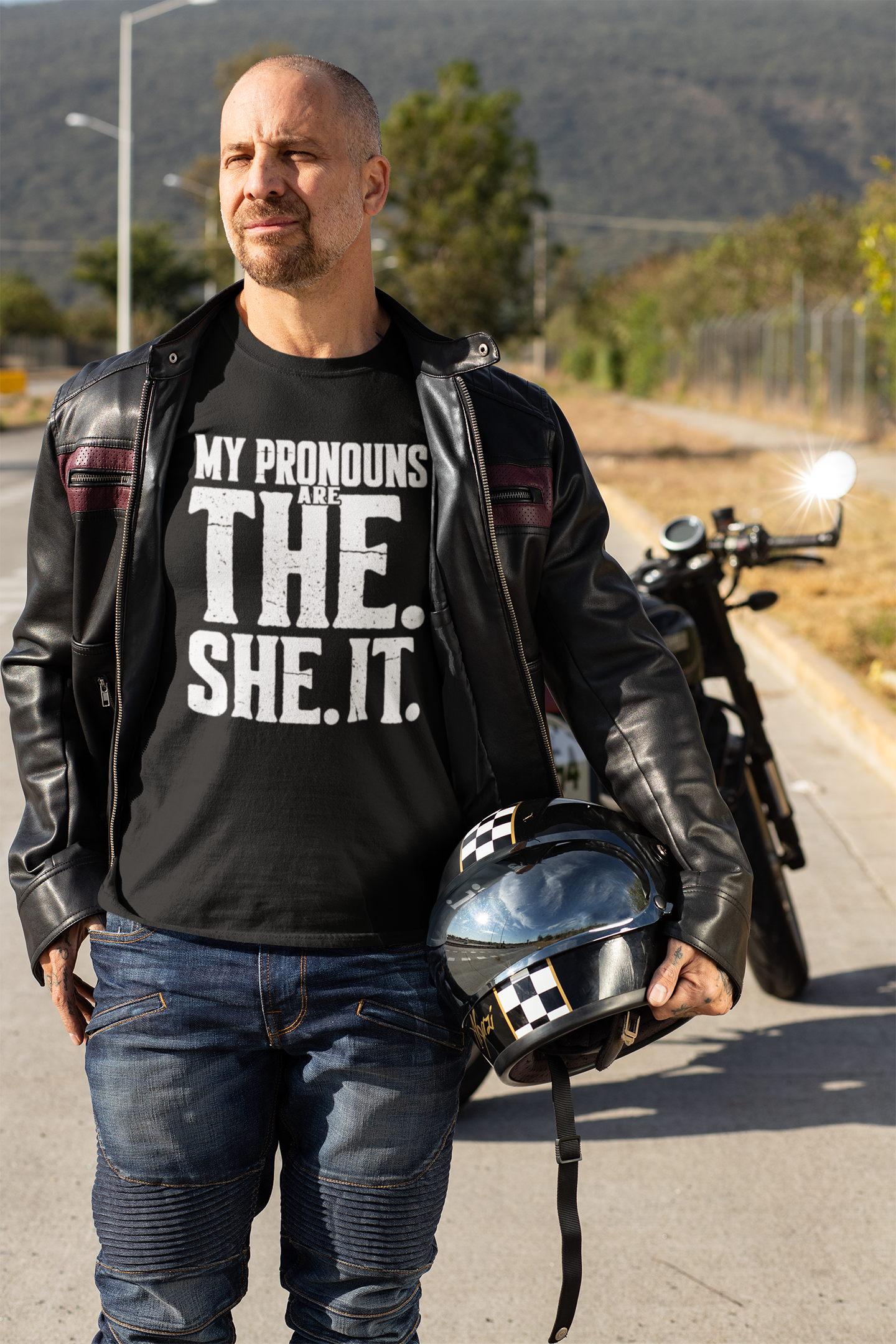 The She It Pronouns Crew Tee