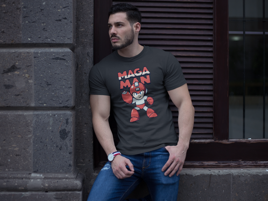 MAGA MAN Tee — Retro Video Game Robot Graphic Shirt