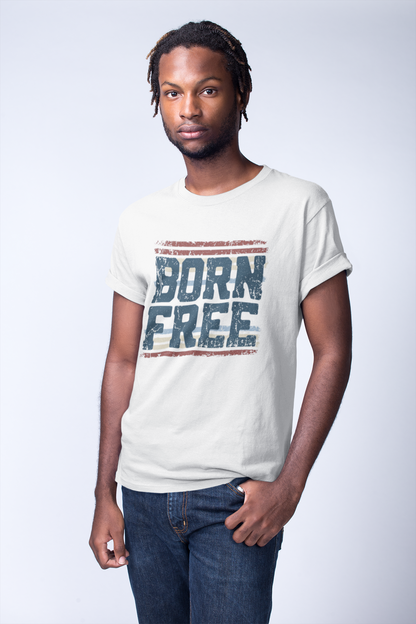 Born Free Vintage Tee — Patriotic Distressed Graphic Shirt