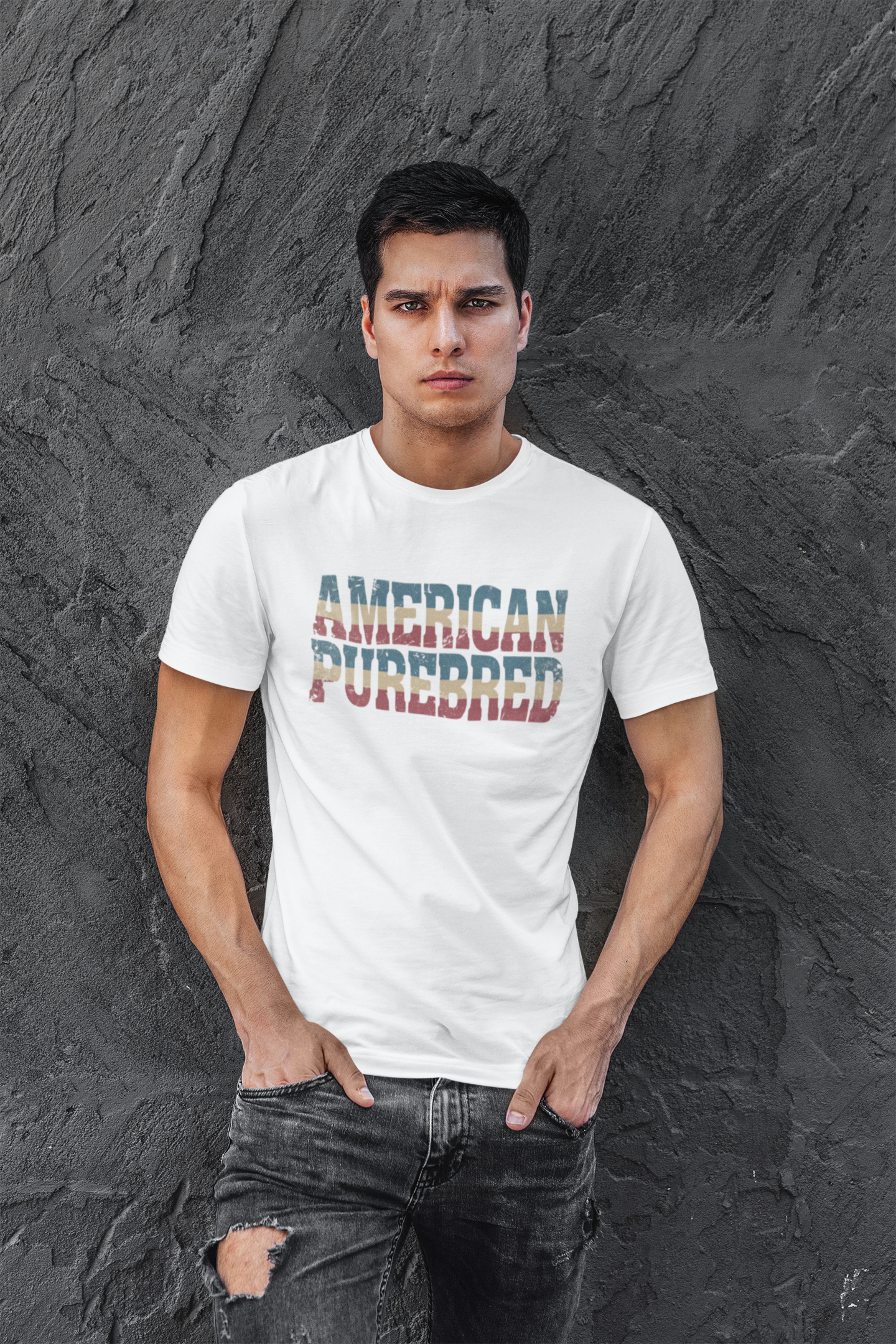 American Purebred T-Shirt — Vintage Flag Graphic Tee