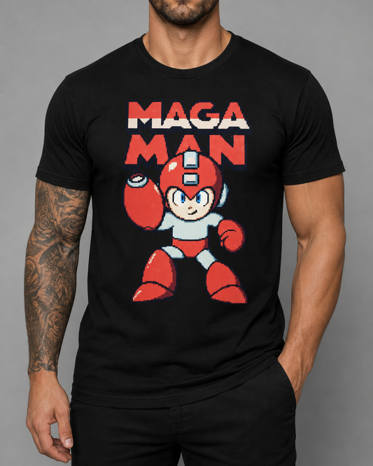 MAGA MAN Tee — Retro Video Game Robot Graphic Shirt