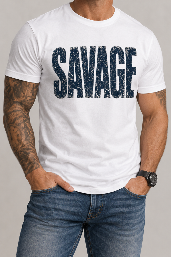 Savage Distressed Graphic Tee - Bold Attitude T-Shirt