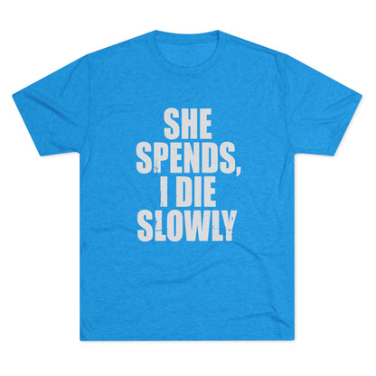 She Spends I Die Slowly T‑Shirt — Subtle Goth Graphic Tee