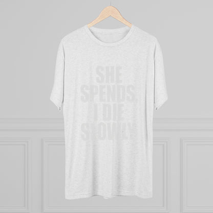 She Spends I Die Slowly T‑Shirt — Subtle Goth Graphic Tee