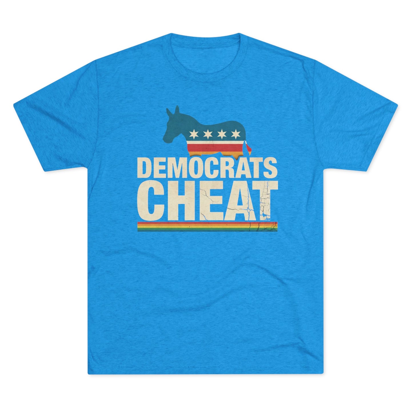 "Democrats Cheat" Distressed Flag Donkey Tee