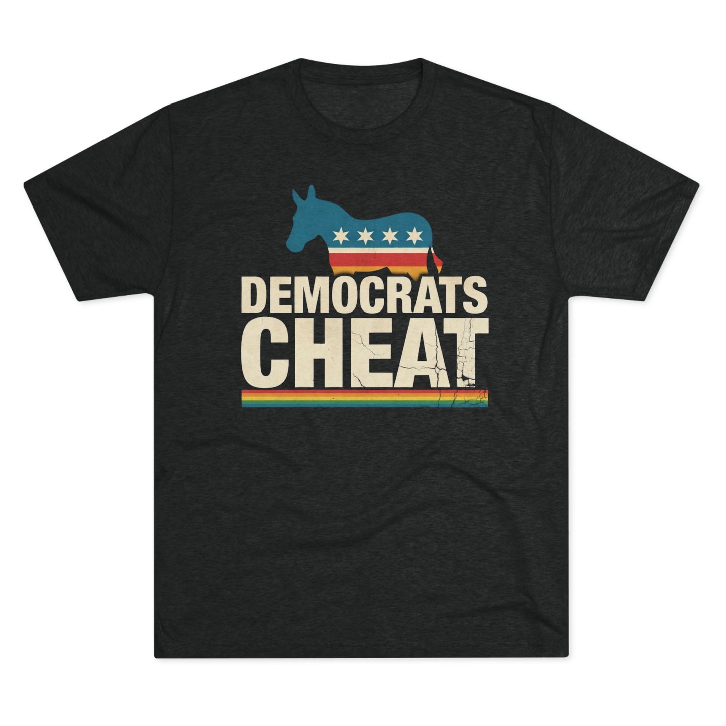 "Democrats Cheat" Distressed Flag Donkey Tee