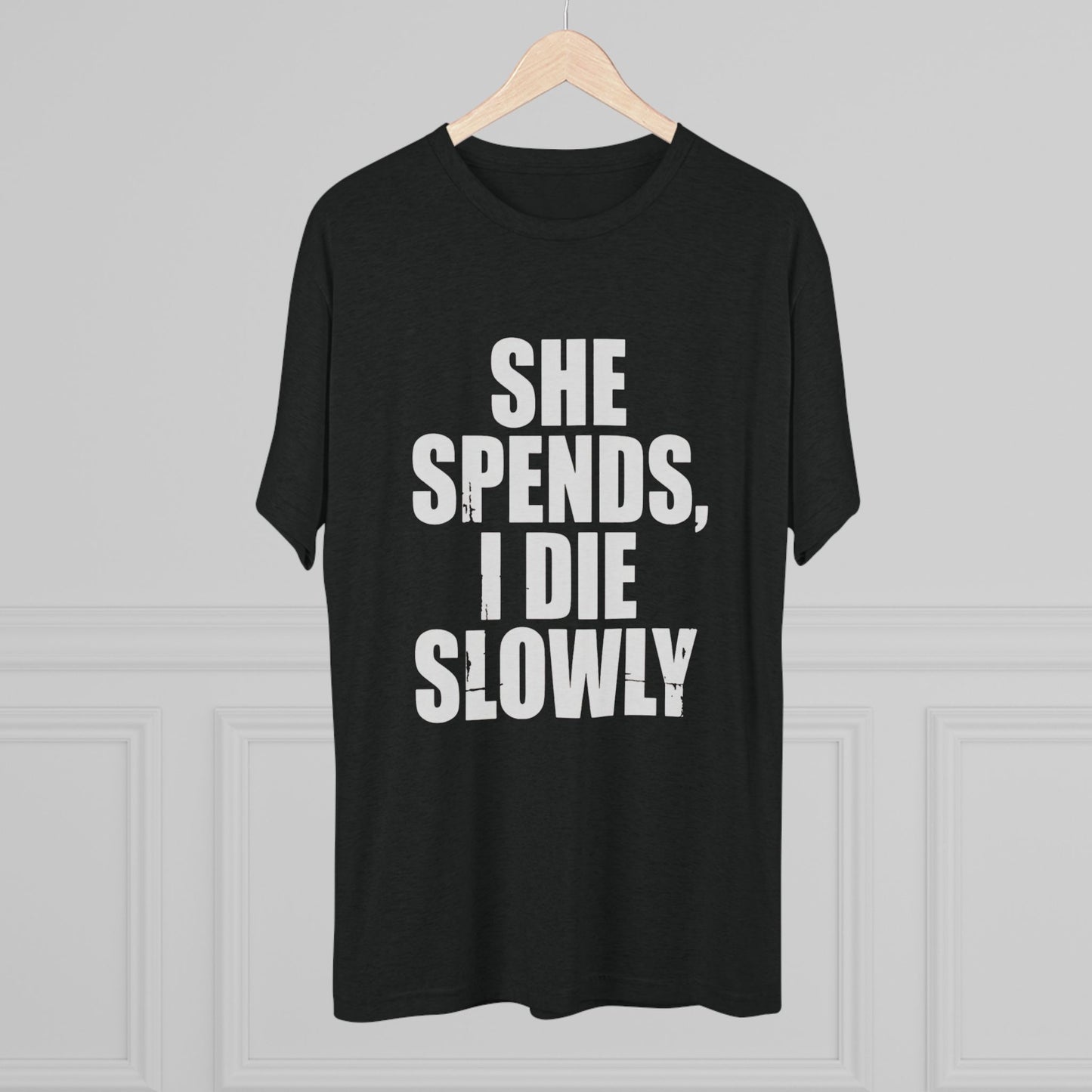 She Spends I Die Slowly T‑Shirt — Subtle Goth Graphic Tee