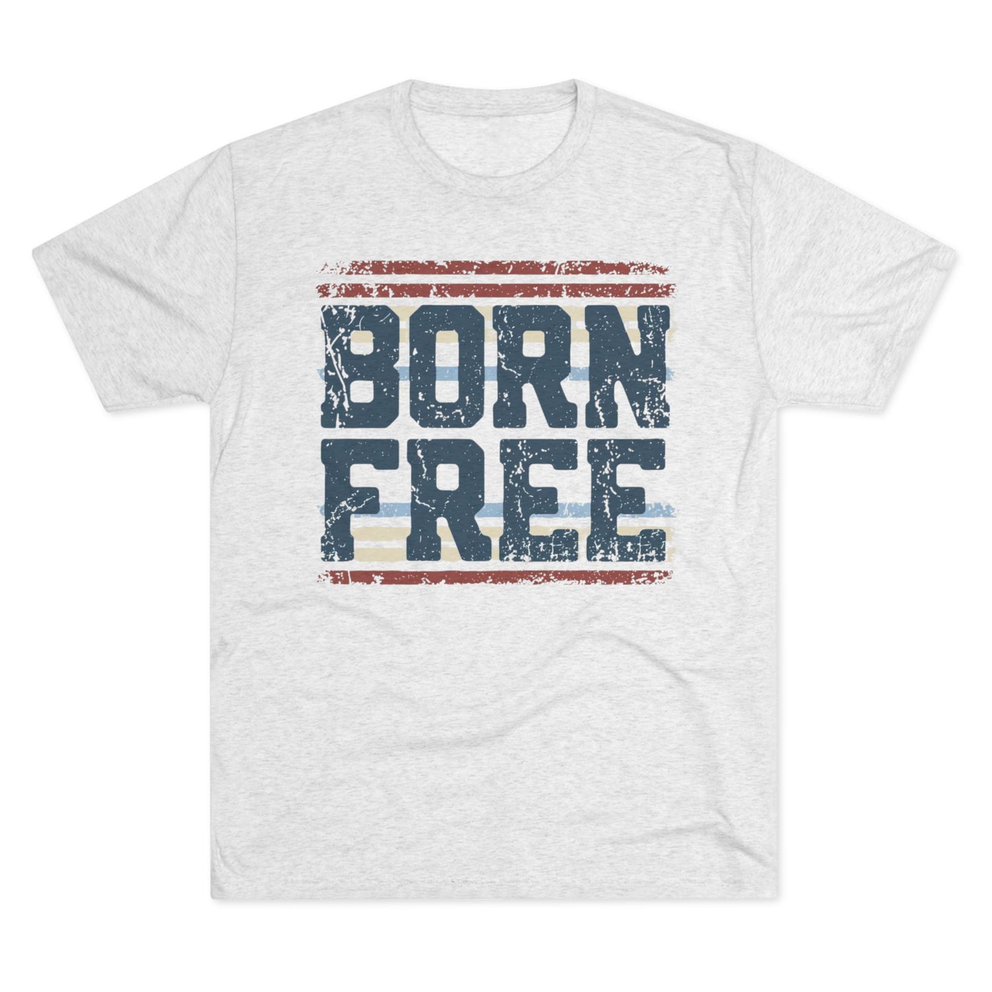 Born Free Vintage Tee — Patriotic Distressed Graphic Shirt