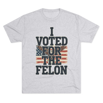 "I Voted for the Felon" Vintage American Flag T-Shirt