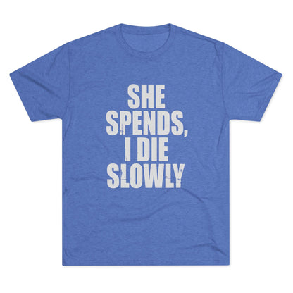 She Spends I Die Slowly T‑Shirt — Subtle Goth Graphic Tee