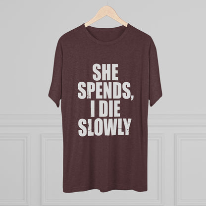 She Spends I Die Slowly T‑Shirt — Subtle Goth Graphic Tee