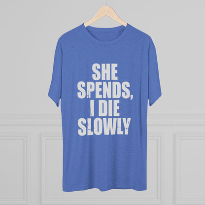 She Spends I Die Slowly T‑Shirt — Subtle Goth Graphic Tee